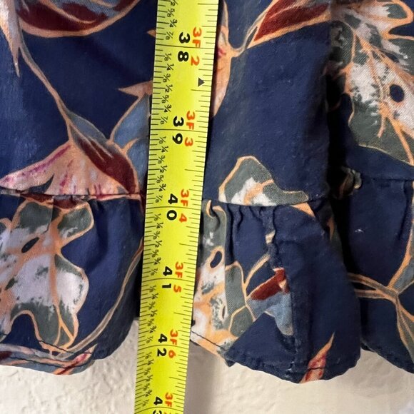 Vintage Nani Hawaii Blue Floral Tiered Midi Dress Size 3/4Sleeve Size M/L (READ) - Picture 6 of 7